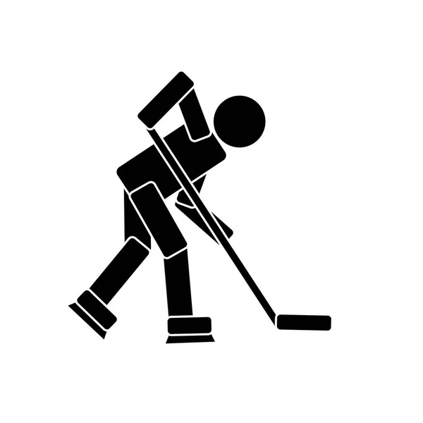 Hockey Player Pictogram — Stock Vector