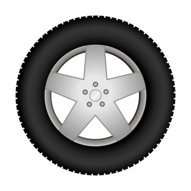 Üstünde bir alaşım tekerlek otomobil lastiği