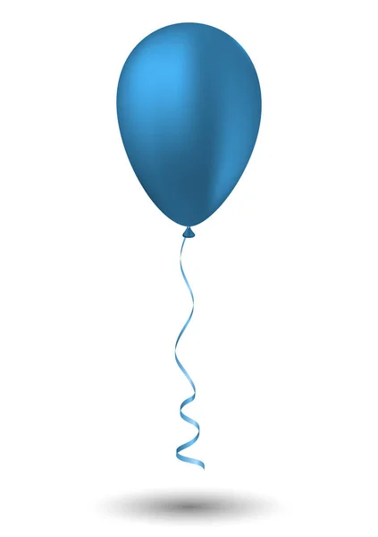 Blå ballong på vit bakgrund — Stock vektor
