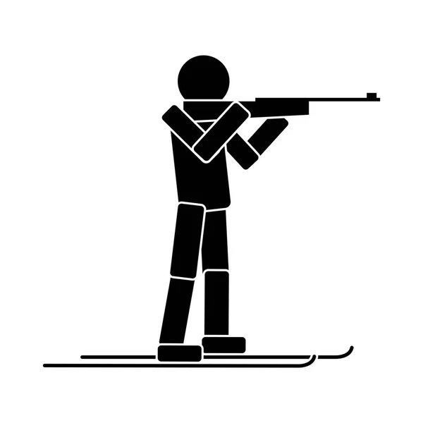 Biathlon. Icône plate — Image vectorielle