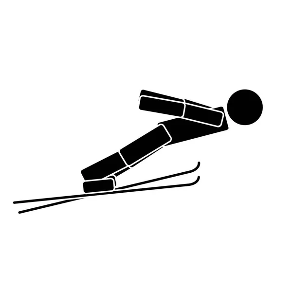 滑雪跳跃。平面图标 — 图库矢量图片