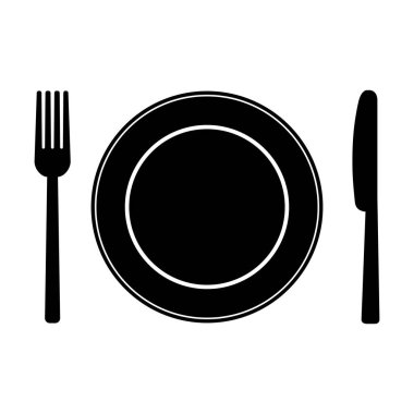 Çatal, bıçak ve plaka