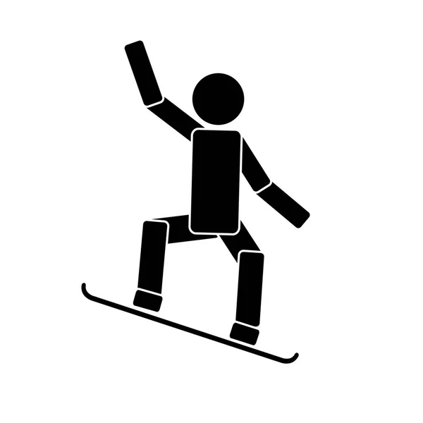 Snowboard. Beyaz arka plan üstünde kutsal kişilerin resmi — Stok Vektör