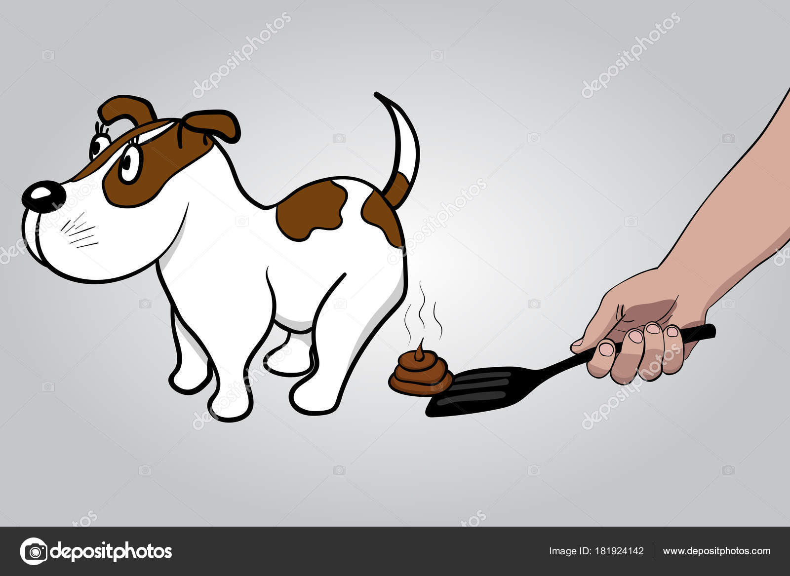 Hand with scoop cleans feces after dog. Stock Vector Image by ©Laures
