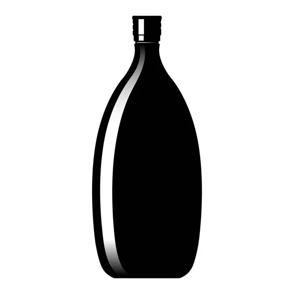 Silueta de una botella de vino de vidrio — Vector de stock