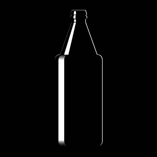 Silhouette of a glass beer bottle — Stock Vector