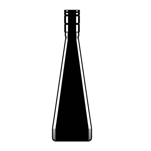 Silhueta de uma garrafa com uma bebida alcoólica — Vetor de Stock