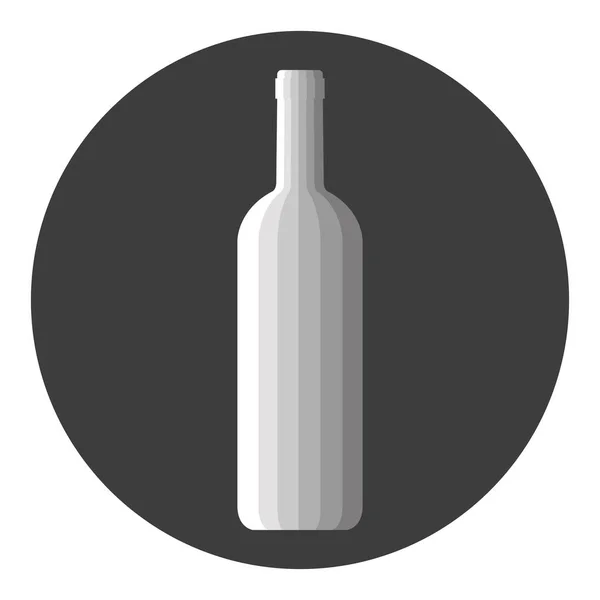 Ikon med en bild av en vinflaska — Stock vektor