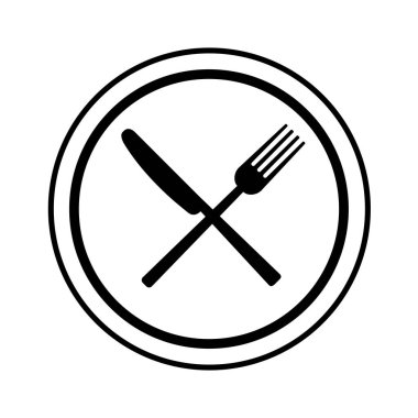 Çatal ve bıçak tabak arka plan üzerinde