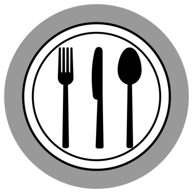 Çatal, bıçak ve plaka zemin üzerine kaşık