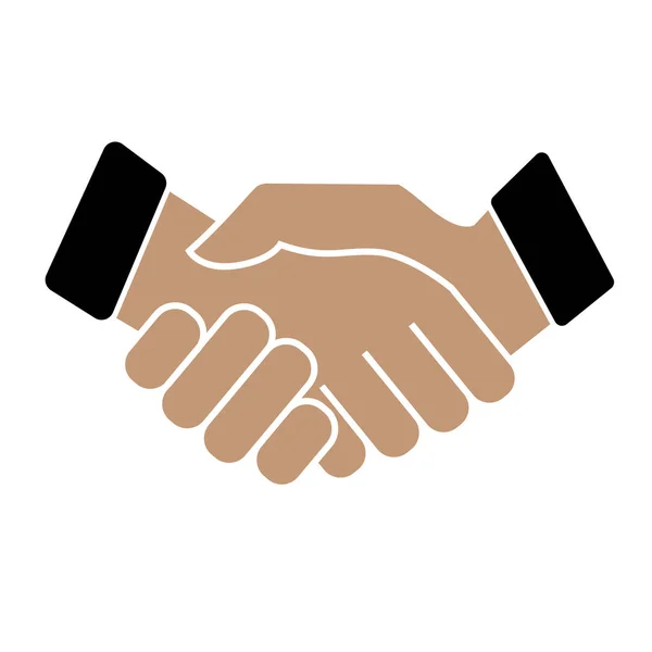 Obchodní handshake. Ikona na bílém pozadí — Stockový vektor