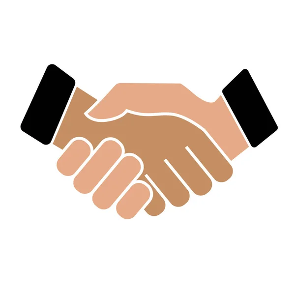 Obchodní handshake. Ikona na bílém pozadí — Stockový vektor