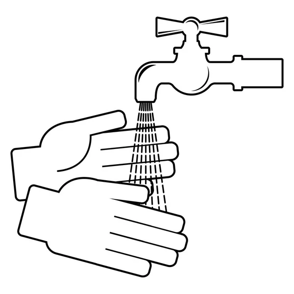 Händewaschen. Symbol auf weißem Hintergrund — Stockvektor