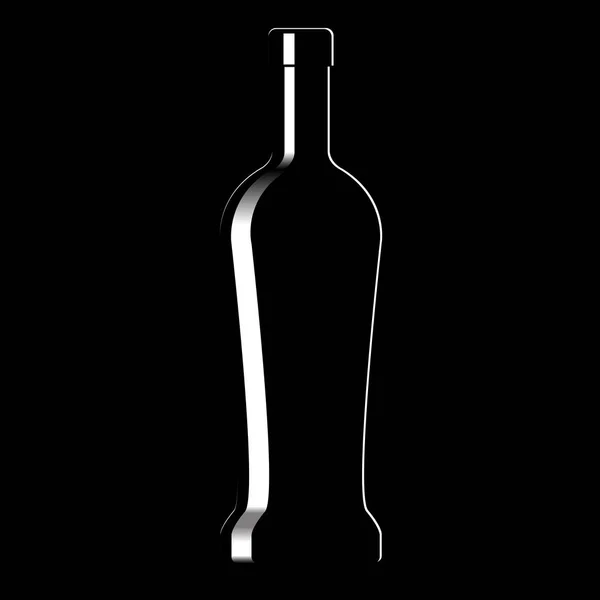 Silhouette d'une bouteille avec une boisson alcoolisée — Image vectorielle