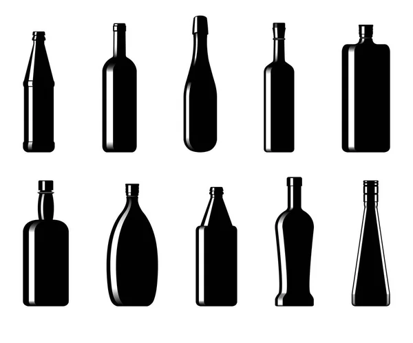 Συλλογή από μπουκάλια με διάφορα σχήματα — Διανυσματικό Αρχείο