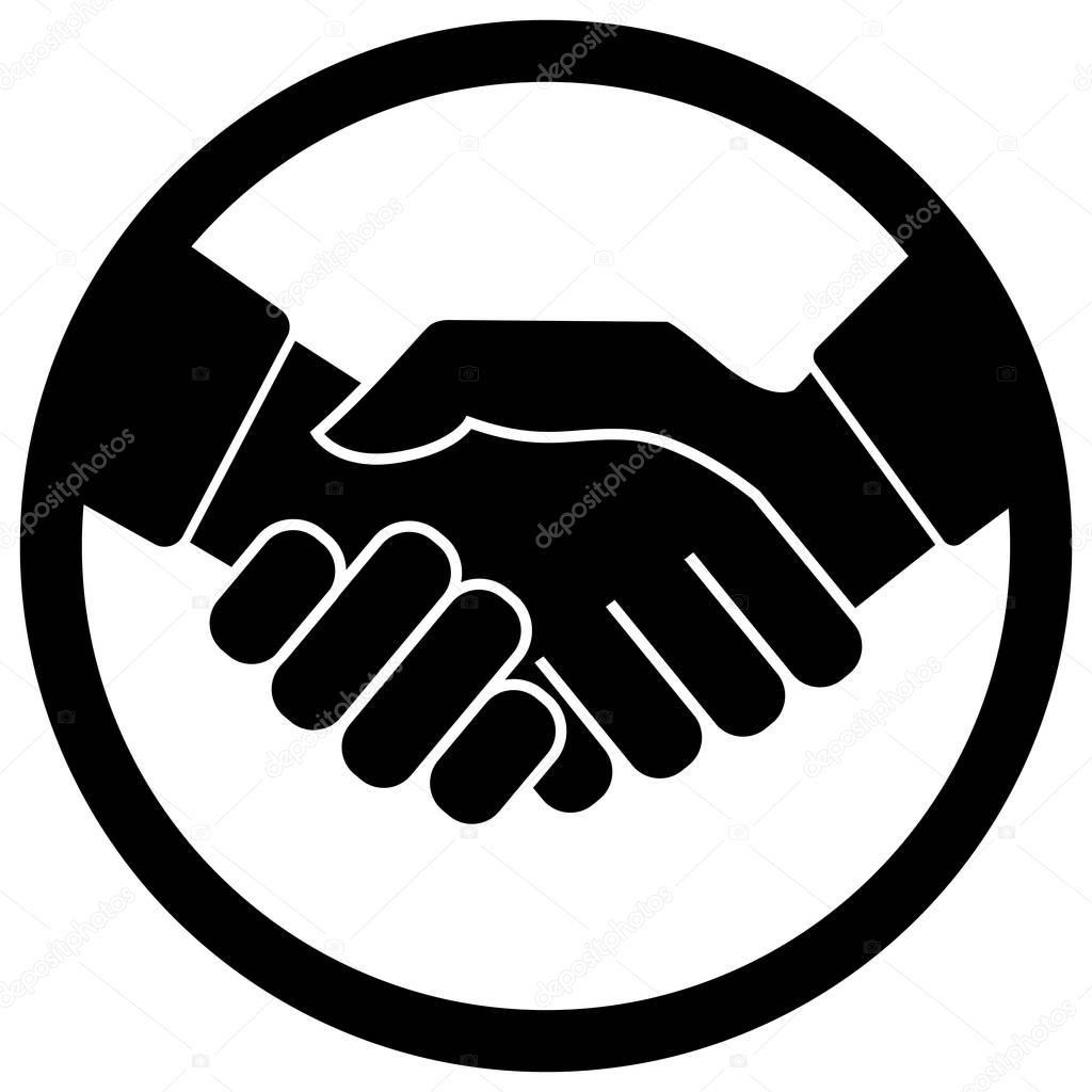 Business handshake. Icon on white background