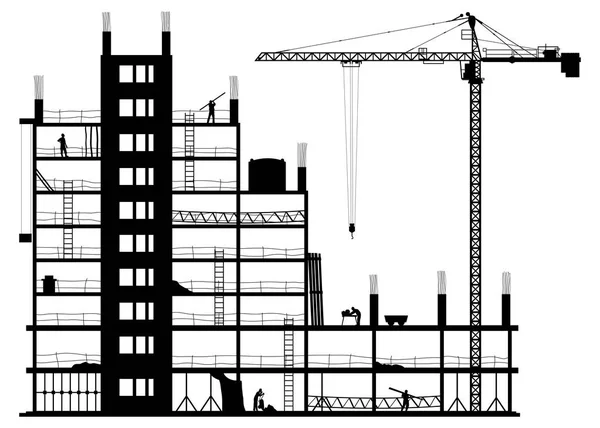 Byggarbetsplatsen på vit bakgrund — Stock vektor