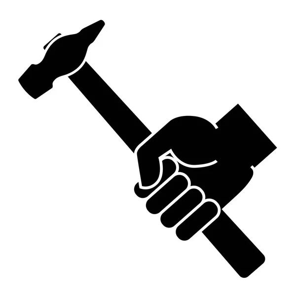 Martillo de mano sobre fondo blanco — Vector de stock