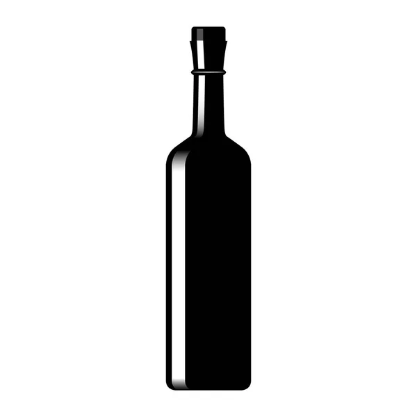 Silhouette of a glass wine bottle — Stock Vector