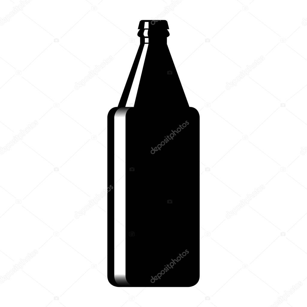 Silhouette of a glass beer bottle