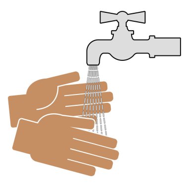 Ellerini yıka. Beyaz arka plan üstünde kutsal kişilerin resmi