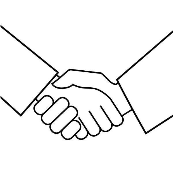 Obchodní handshake. Ikona na bílém pozadí — Stockový vektor