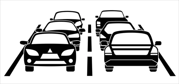 Un embouteillage sur la route — Image vectorielle