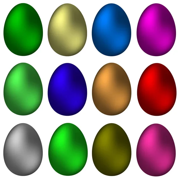 一组彩绘复活节彩蛋 — 图库矢量图片