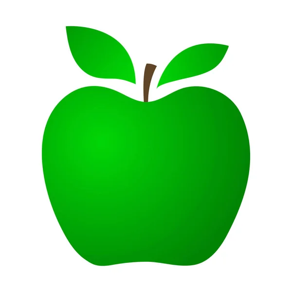 Manzana amarilla sobre fondo blanco — Vector de stock