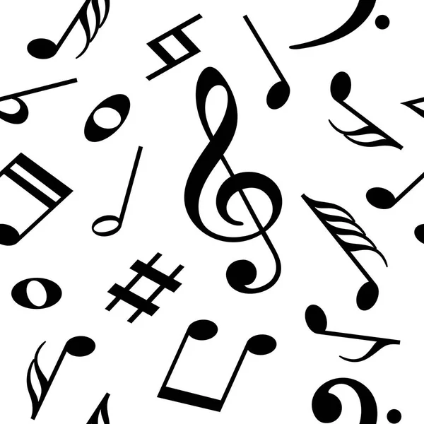 Seamless vector pattern with music notes — Stock Vector