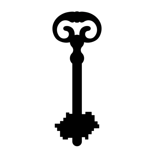 Schlüsselsilhouette auf weißem Hintergrund — Stockvektor