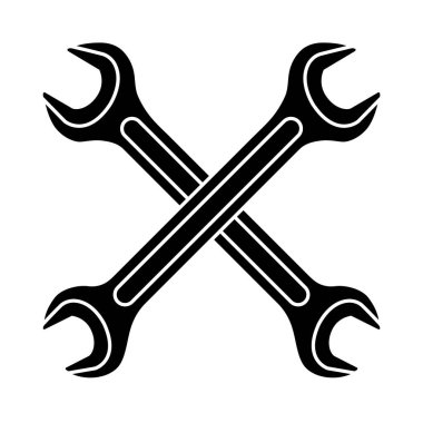 Beyaz bir arka plan üzerinde iki İngiliz anahtarı