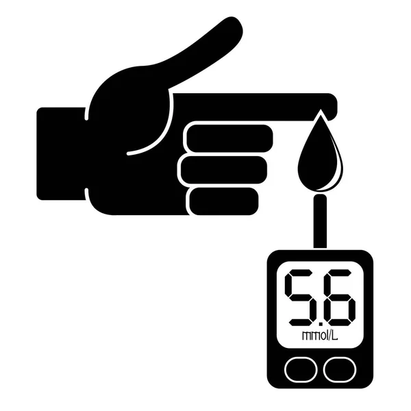 Meten van glucose in het bloed — Stockvector