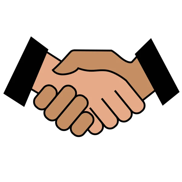 Obchodní handshake. Ikona na bílém pozadí — Stockový vektor