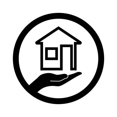 Resimde el konsepti ile ev simgesinin