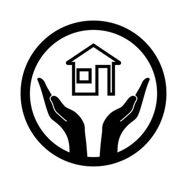 Ev ve elleri sembolik kavramsal görüntü