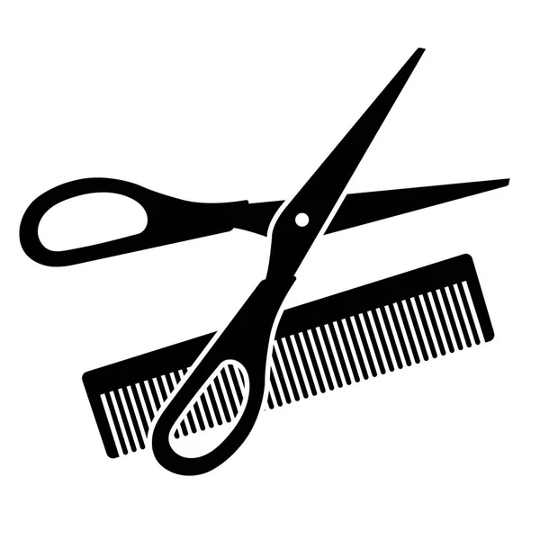 Tijeras de peluquería y peine — Vector de stock