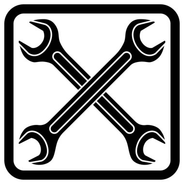 Beyaz bir arka plan üzerinde iki İngiliz anahtarı