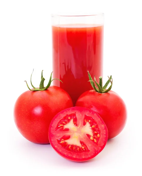 Tomater och tomatjuice. — Stockfoto