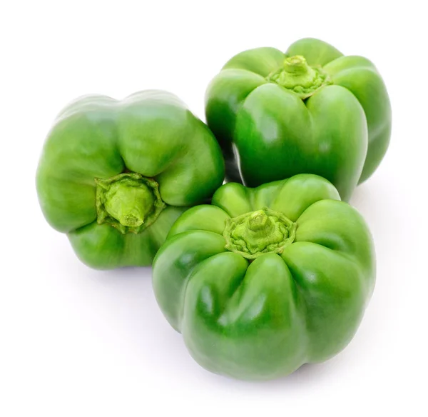 Tři zelené papriky. — Stock fotografie