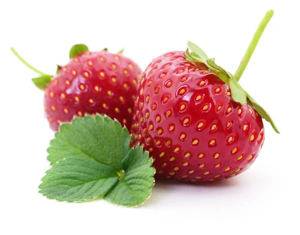 Strawberry with leaves — Stock Photo, Image