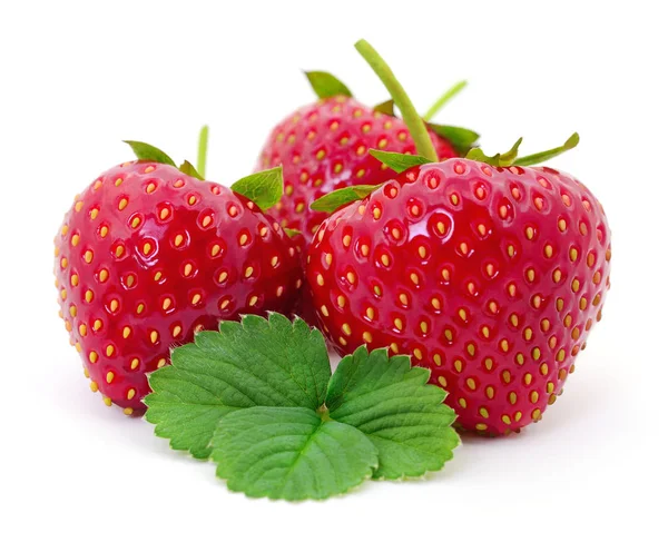 Strawberry with leaves — Stock Photo, Image