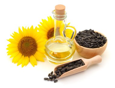 Ayçiçek yağı, tohum ve çiçek.