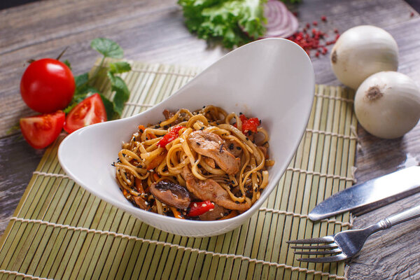 Oriental dishes - udon noodles