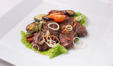 Fırında etli kabak ve patlıcan