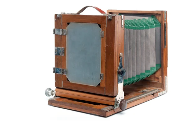 Παλιά Ξύλινα Μεγάλου Σχήματος Φωτογραφική Μηχανή — Φωτογραφία Αρχείου