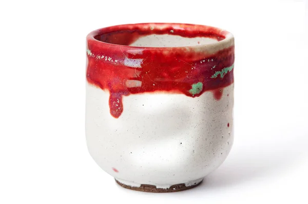 Rode en witte raku cup — Stockfoto