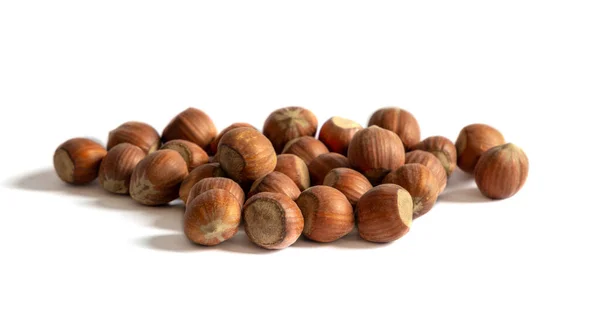 Group Hazelnuts White Background — Stock Photo, Image