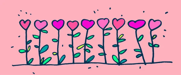 Flores del corazón — Vector de stock