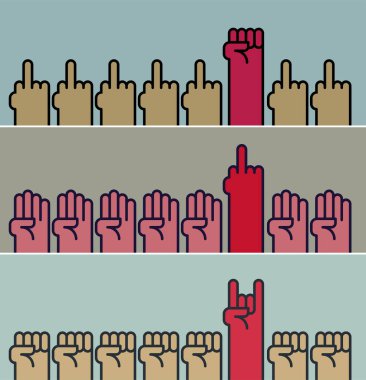 İsyan durumunu gösteren ellerin temsilcisi. 